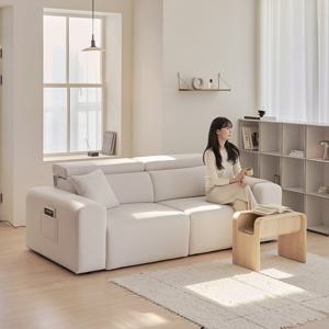 포스트모던 빌리 모션 무빙 슬라이딩 패브릭 리클라이너 3인용 소파