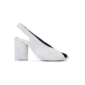 25 FW 메종마르지엘라 여성 화이트 페인팅 아나토믹 힐 샌들 251188F125004