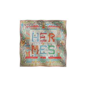 에르메스 슈퍼 실크 퀘스트 스카프 90 아르장 꼬라이유 멀티꼴로르 H004011S04