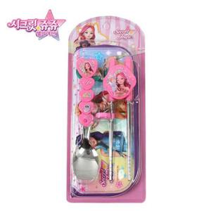 피앤디 쥬쥬 연습용 수저케이스세트 스텐 하트 아동수저 젓가락 수저세트 케이스