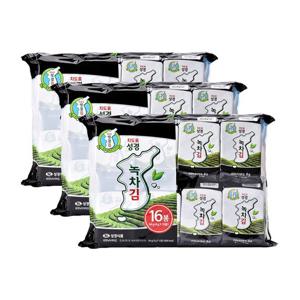 [성경김본사] 녹차 식탁김 4g 16봉 X 3개 총 48봉