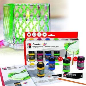 세라믹공예 마라부 유리용 세라믹 글라스물감 Art 스타터set-유성