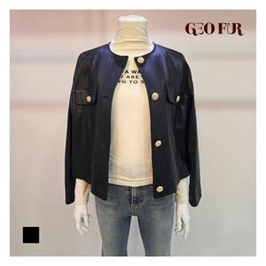 [지오퍼][GEO FUR] 밑단 스트링 후드 양가죽 자켓_G504LJK0050