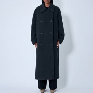 26 SS 토템 쉴드 더블 브레스트 울 블랜드 롱 코트 다크그레이 254 WRO0231 FB0532 020