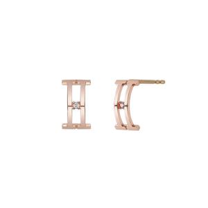 14K 핑크골드 위빙 T 귀걸이 TEJK4P00008M