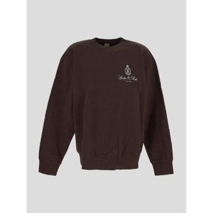 스포티앤리치 긴팔 티셔츠 CR981CH10 CHOCOLATE WHITE DOM