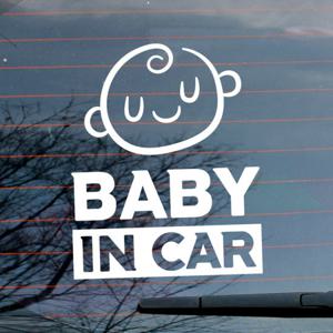 자동차스티커_라인 아기 baby in car(반사지)