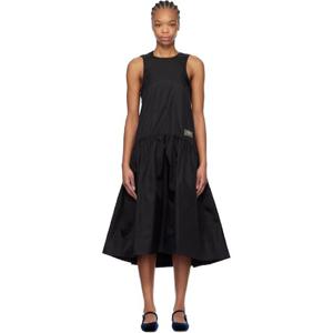 가니 원피스 블랙 뒤셰스 미디 드레스 251144F054002