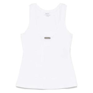 25 FW Alexander McQueen 로고 장식 탱크 탑 830486QLAER TP437628403