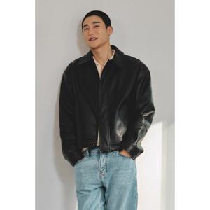 [플랙진]비건레더 공용 미니멀 카라 자켓(PWTF1JKL03U)