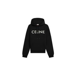 Celine셀린느 코튼 플리스 루즈 후드 블랙 화이트 2Y321670Q-38AW