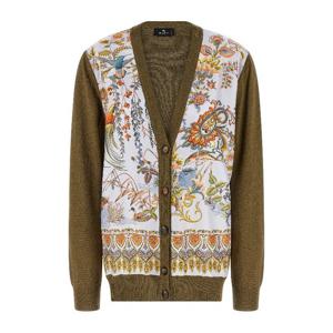에트로 페이즐리 실크 인서트 브이넥 가디건 WRKE0182AV868 X08