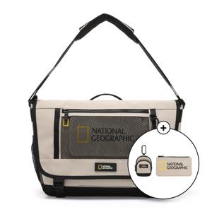 내셔널지오그래픽 빅로고 메쉬 포켓 메신저백 BEIGE