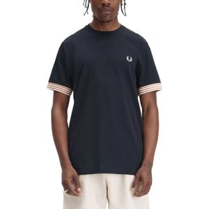 프레드페리 블랙 스트라이프 보더 티셔츠 FPM770754 608