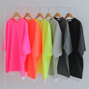 남여공용 루키 바스락 레이어드 반팔티 5C-TSH-Q010-형광오렌지