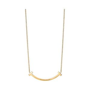 티파니 앤 코 티파니 T 스마일 팬던트 네클리스 미디움 18K 옐로우 골드 7495714574957153