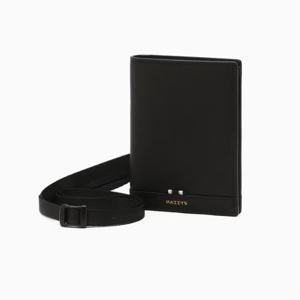 [헤지스ACC] [지폐수납가능] 블랙 로고프린트 소가죽 카드지갑 HJHO6E513BK