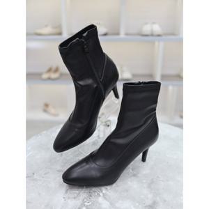 [블리아르]심플 미들힐 스판 삭스 앵클 부츠 7cm BLMD501069