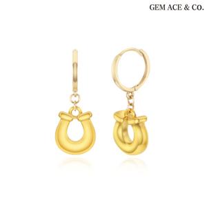 제메이스 순금 럭키 말발굽 귀걸이