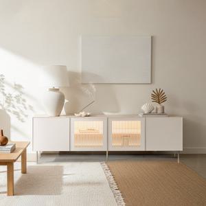 장인가구 [비밀특가] 장인가구 무와 E0등급 하이그로시 LED 조명 1800 높은 거실장 티비다이