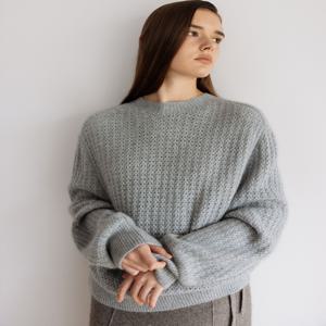 [런칭가 179000원]누캐시미어 25FW 라쿤캐시미어 루즈핏 시퀸풀오버