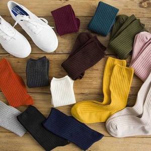 여성 중목 베이직 양말 골지 장목 유니크 학생삭스 (W9B0203)