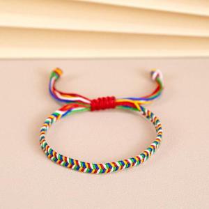 [오노마] ONM 소원 매듭 팔찌 행운 오색실 불교 전통 실팔찌 패션