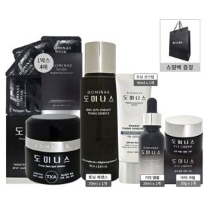 도미나스 크림 시즌6 1개+토닝에센스 1개+아이크림 1개+선크림 1개+마스크팩1박스+엠플1개+쇼핑백