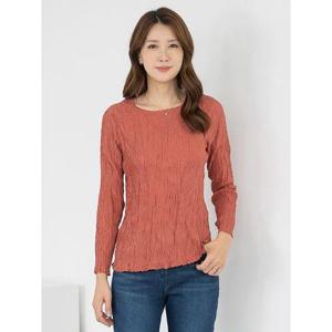 [모슬린]엄마옷 라운드 플리츠 긴팔 무지티셔츠 MQG124679 마담 미시 중년여성 빅사이즈 할머니옷 50대 6..