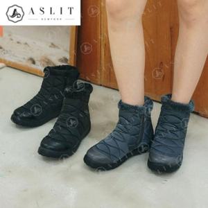[애슬릿] 누빔 패딩 털 여성 겨울 방한 앵클 부츠