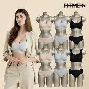 핏미인 소프트 보정 브라탑 노와이어 브라팬티세트 6종 (런닝형/후크형 택1)