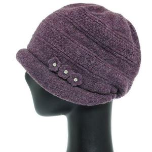 [플릭앤플록]WCS007.꽃장식 울니트 중년여성 비니 머리두건 엄마 헐머니 겨울 외출 항암 모자