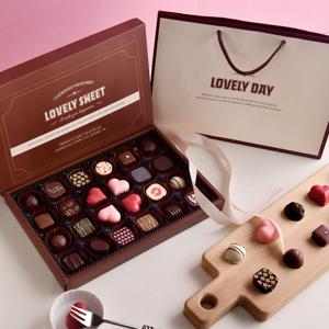화이트데이 수제 초콜릿 선물 세트 다크  초콜렛_러블리데이 24구 수제 초콜릿