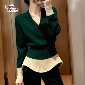 [쉬즈프리티] 페블럼스타일V넥니트_여성겨울니트