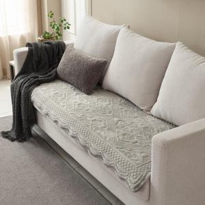 [애끌리아] 스너그 HR 장모 극세사 목화솜 자수 퀼팅 소파토퍼(60x180)