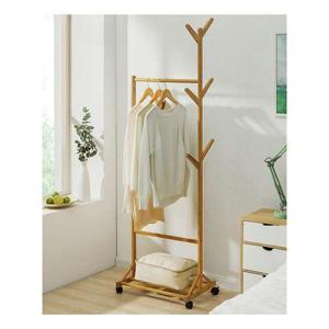 [라일리] Rly 바퀴달린 대나무 이동형 행거 옷방 헹거 나무 행가