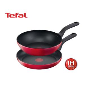[테팔]레드딜라이트 인덕션 프라이팬 2종세트(FP28+WOK28)