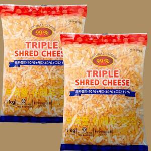 이스트밸리 자연치즈 트리플 슈레드 피자치즈 1kg 1+1
