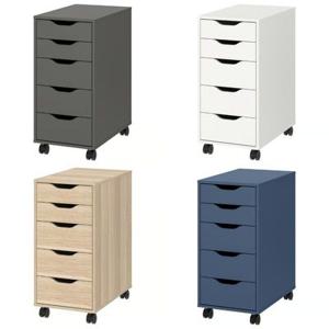 이케아 5단 서랍장 36x70 이동형 4가지 색상 알렉스