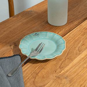 올리바 화이트/아쿠아 빈티지 브래드접시 (16cm)