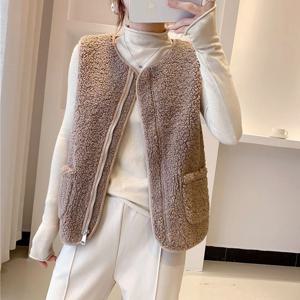 양털뉴지퍼조끼 양털조끼 뽀글이 보온 겨울 방한