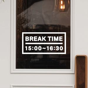 심플사각 breaktime 브레이크타임 휴식시간 안내 가게 주문제작 도어 스티커