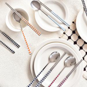 보겐 체크 국산 세라믹 304 스텐 한식 수저세트 10color 택1