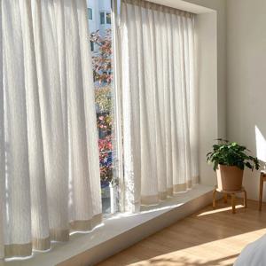맞춤 리플 나비주름 비침없는 쉬폰 커튼 차르르 도어 커텐 창문 바란스 거실 커튼