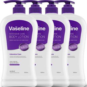 바세린 인텐시브 대용량 바디로션 1000ml x 4개 향좋은 고보습 바디크림 남자 여자