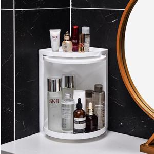 360도 회전 코너 수납함 화장품 욕실 주방 정리함 화장대 보관 선반 인테리어 소품 정리