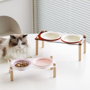 [해외] 북유럽 모던 세라믹 강아지 밥그릇 2구 강아지 고양이 식기 물그릇 8colors