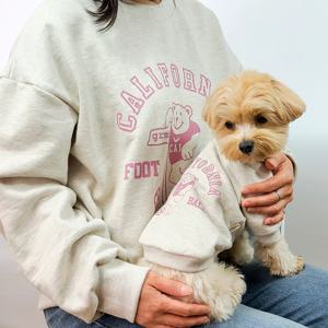 반려동물 강아지커플룩 캘리포니아 스웨트셔츠 아이용 S-2XL, 2 colors