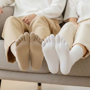 1+1 남녀공용 데일리 사계절 발가락양말 데일리 면 장목 양말