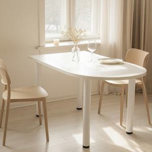 화이트 다이닝 식탁 반타원 테이블 1000*600